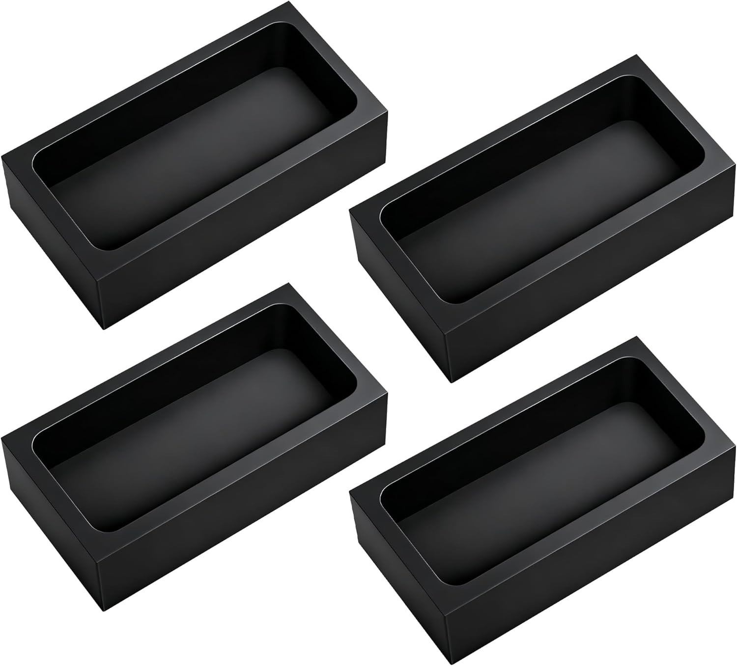 4 Pcs 1Kg High-Purity Graphite Ingot Molds for Casting Gold Silver Aluminum Copp