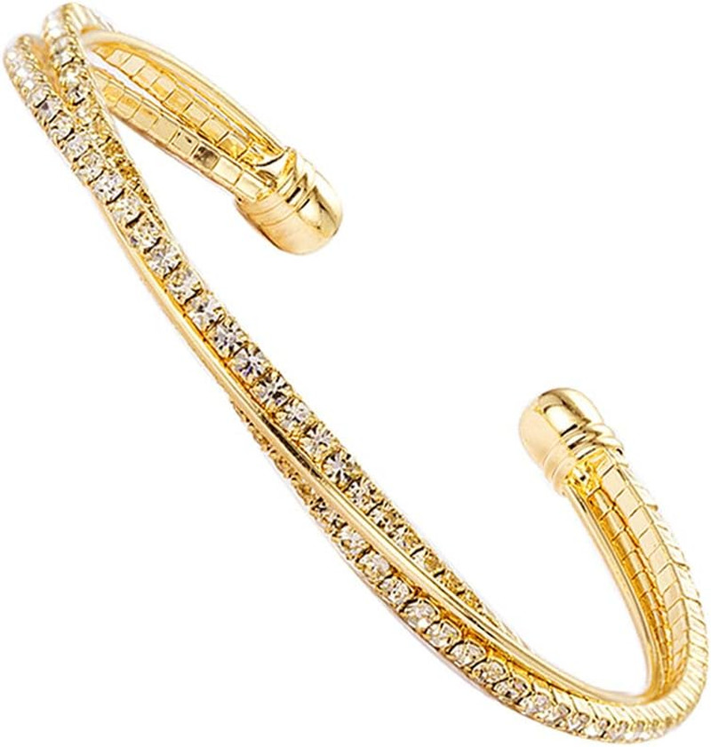 Bangle Sparkly Cute Valentine Day Gift Rhinestone Cuff Bracelet Bridesmaid Wedd