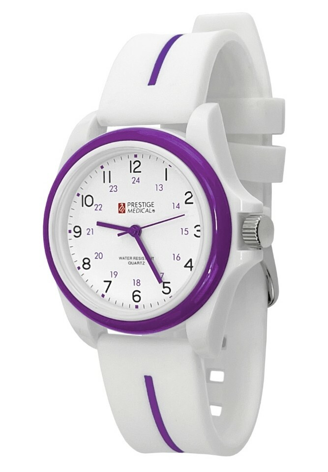 Prestige Medical Two-Tone Scrub Watch Model: 1733 Purple & White