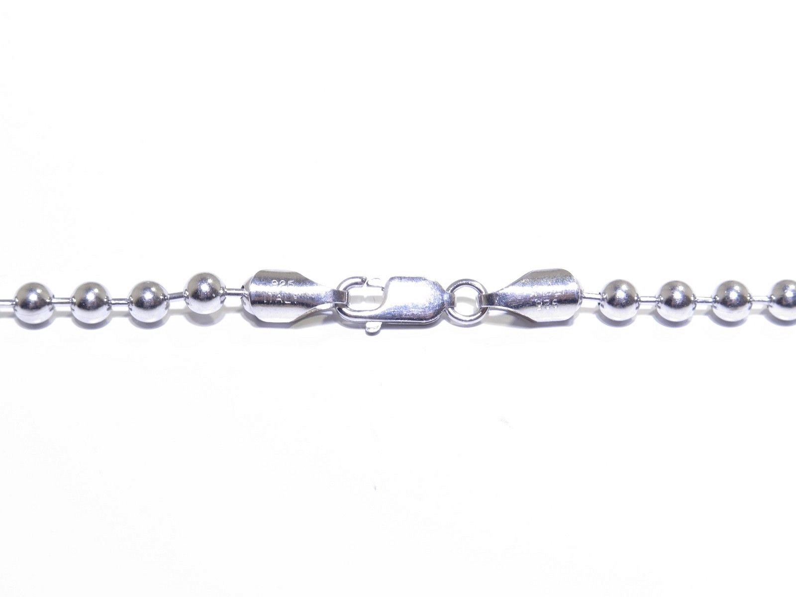 Mens Silver Round Bead Link Fancy 31.3 Gram Necklace Chain 3.97mm 36inches
