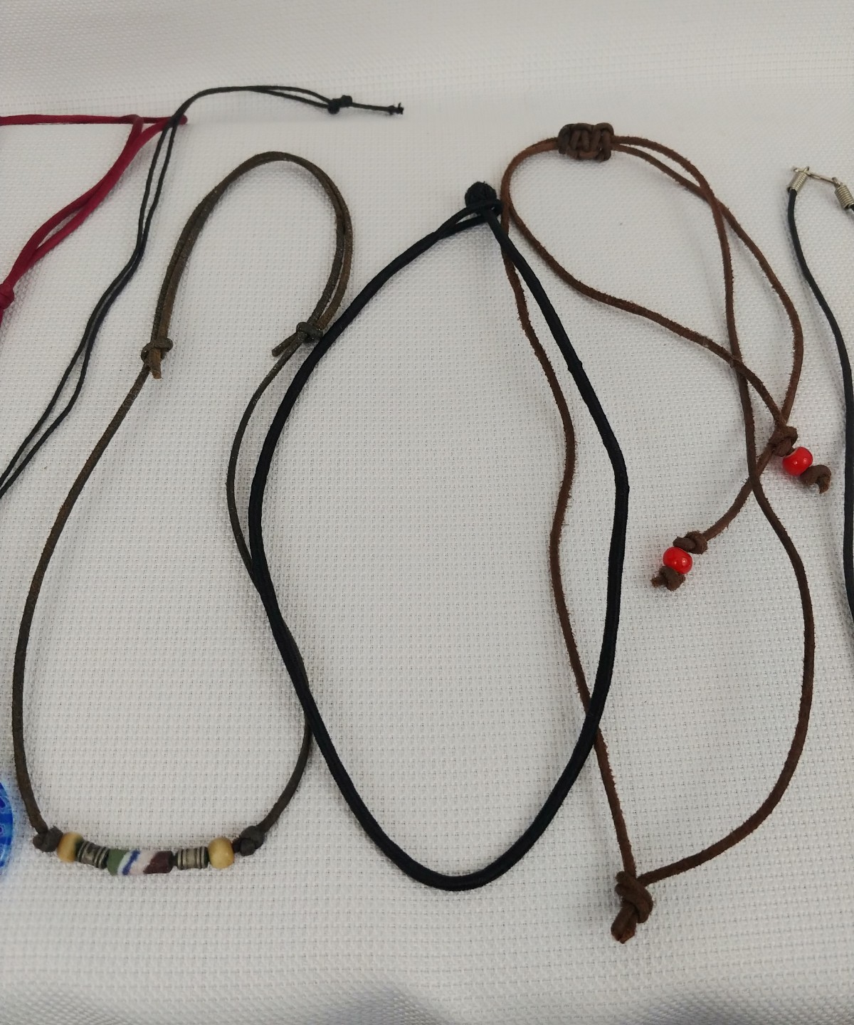 Lot 10 Mixed Surfer Style Necklaces Black Brown Leather Rubber Free Ship Velvet