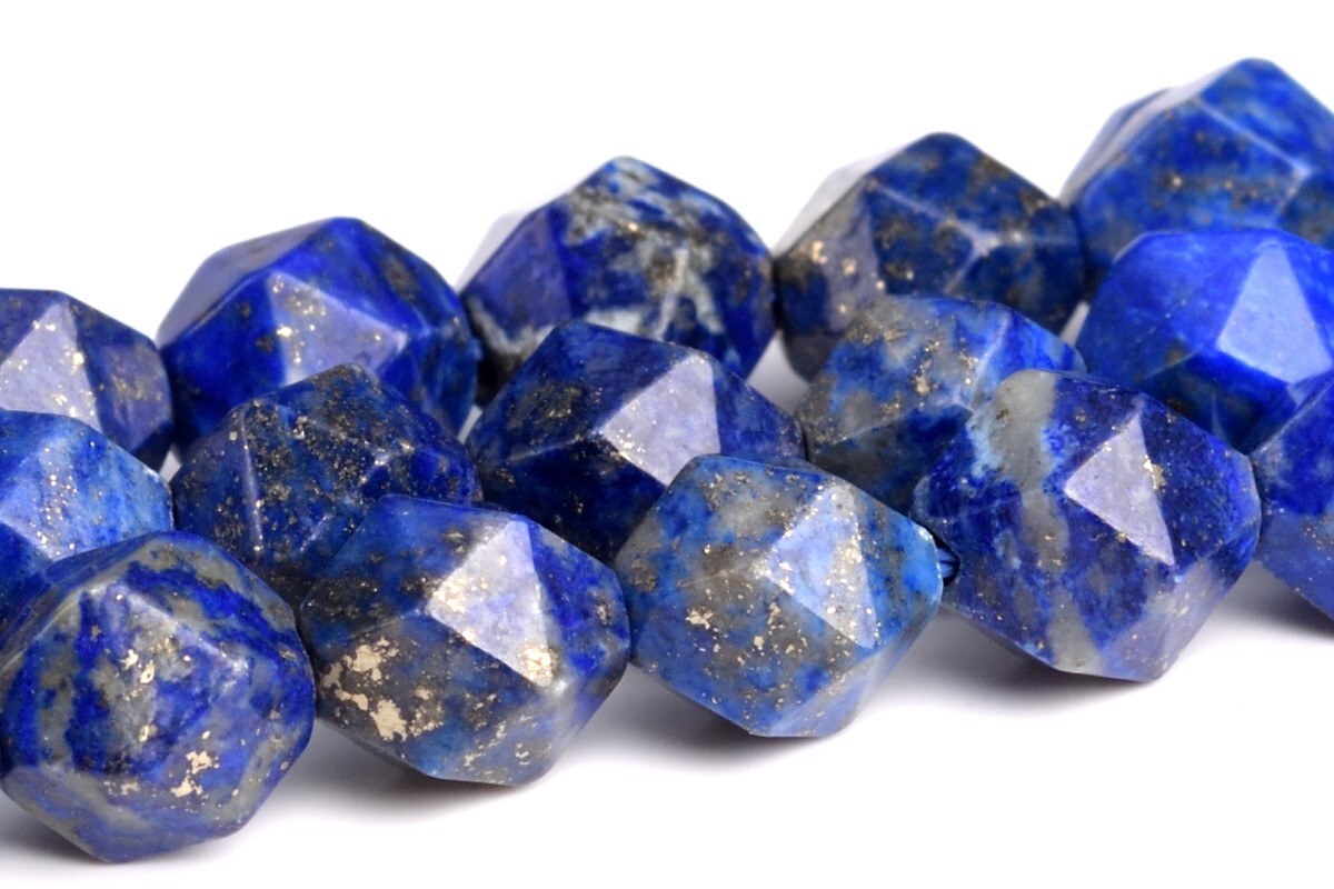 Deep Blue Lapis Lazuli Star Cut Faceted Grade A Loose Beads 5-6MM 7-8MM 9-10MM