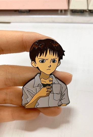 Neon Genesis Evangelion Shinji With Mug Anime Enamel Pin