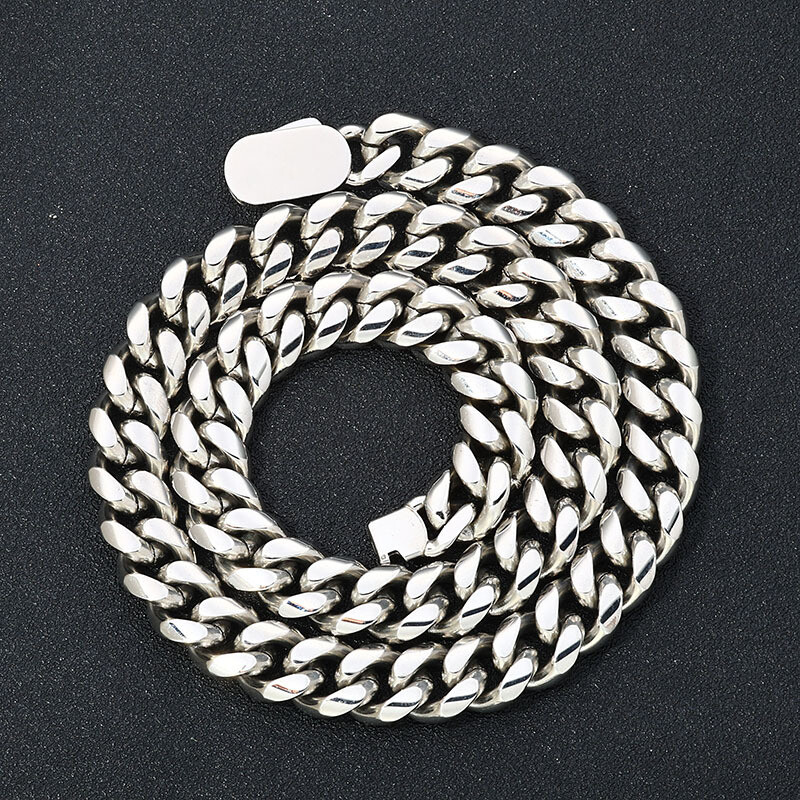 Fashion Mens Cuban Link Chain Stainless Steel Necklace Hip Hop Jewelry for Men