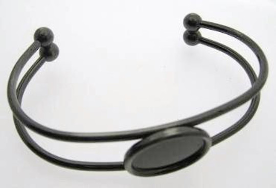 6 Antiqued Silver Plated 18x13mm Bracelet Settings