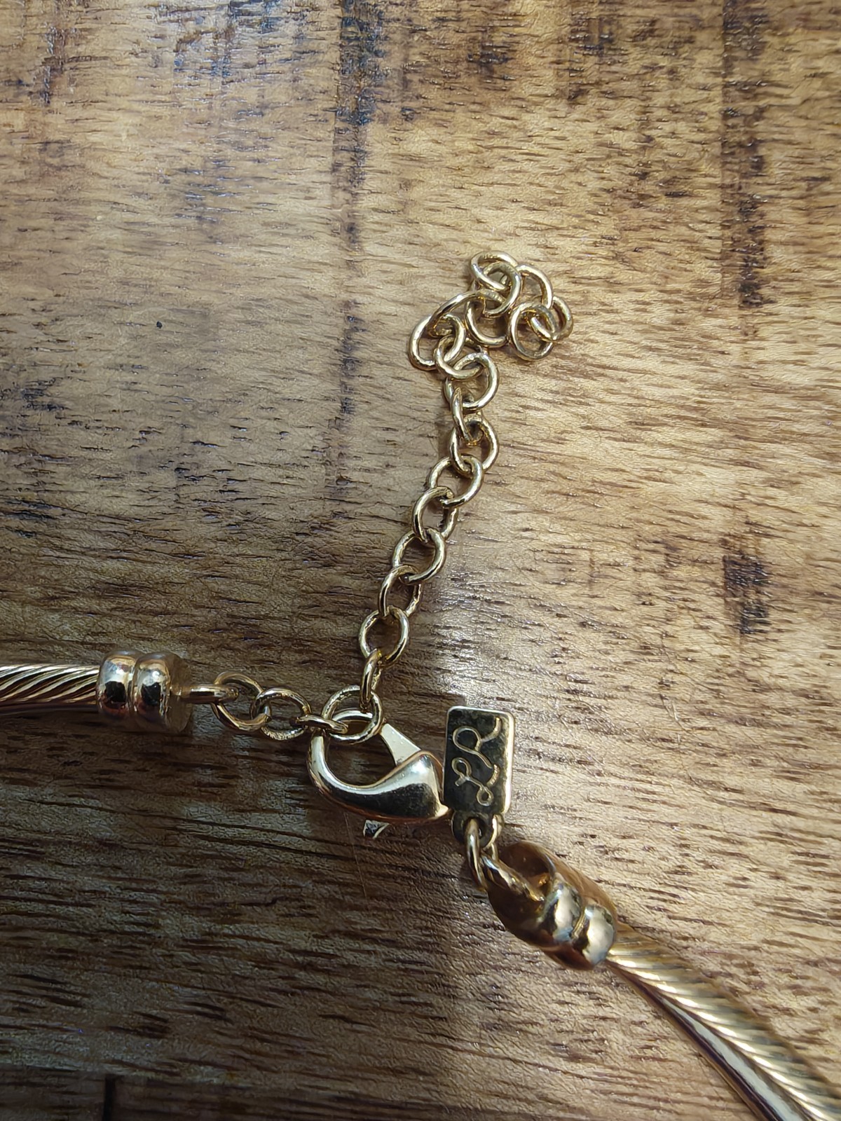 Gold Tone Collar Choker Necklace Round Link Chain Adjustable Lobster Clasp