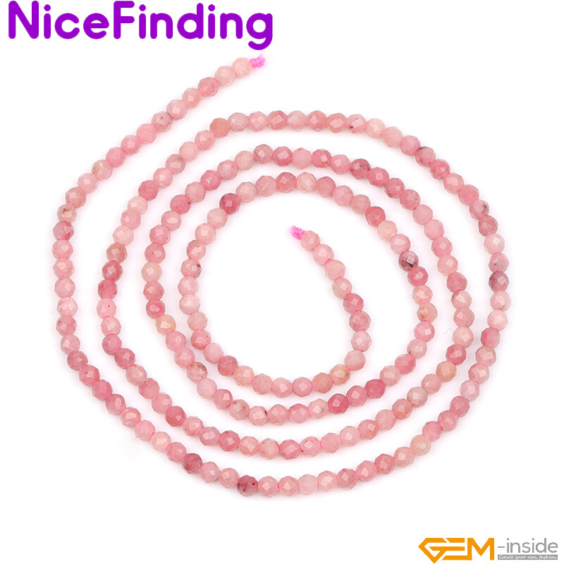 Natural Smooth Faceted Rhodonite Stone Beads For Jewelry Making 6,8,10,12,14mm