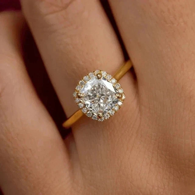 2.00CT Lab Created Diamond Womens Wedding Ring 14K Yellow Gold Plated