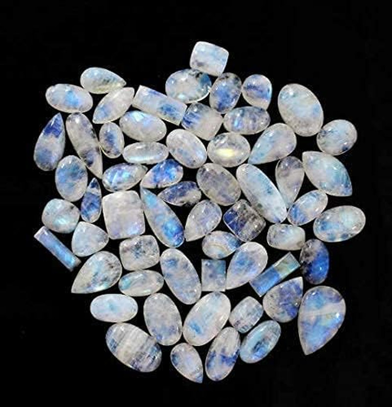 Gempires Natural Rainbow Moonstone Gemstone Wholesale Cabochons Lot, Polished De