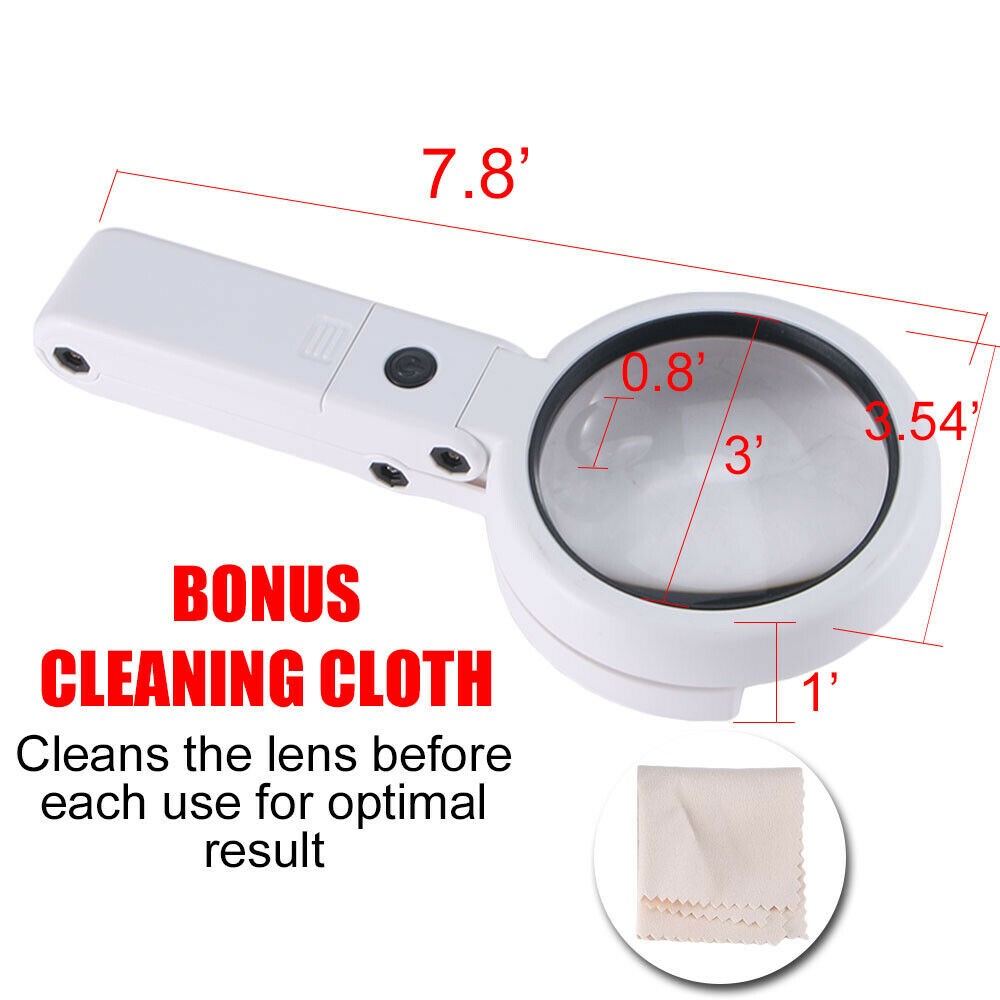 Desktop Foldable 5X 11X Lighted Magnifier 8 LED Hands Free Table Stand