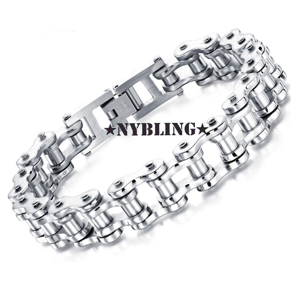 SOLID Stainless Steel Motorcycle Bike Chain Design Bracelet Men’s Jewelry New