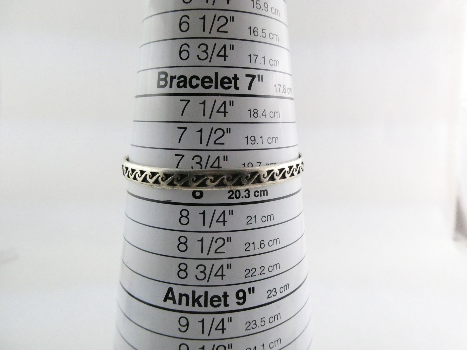 PSCL Peter Stone Sterling Silver Waves Design Bangle Bracelet 925 15.1g 8 Inches