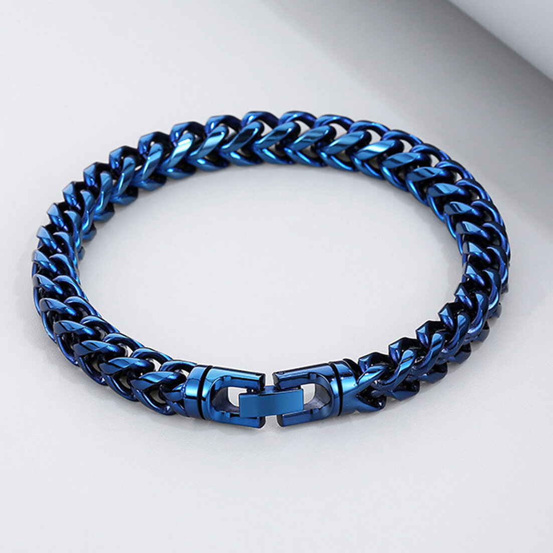 Men’s Wheat Chain Bracelet Stainless Steel Chain Bangle 5 Colors 8mm/10mm 9.05″