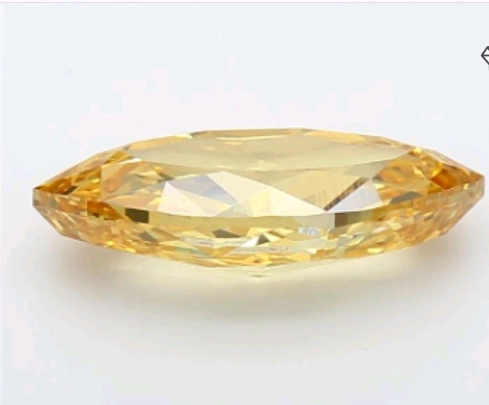 A+ vivid Yellow Marquise Cut Lab Grown CZ Diamond FL Quality Loose Gemstone