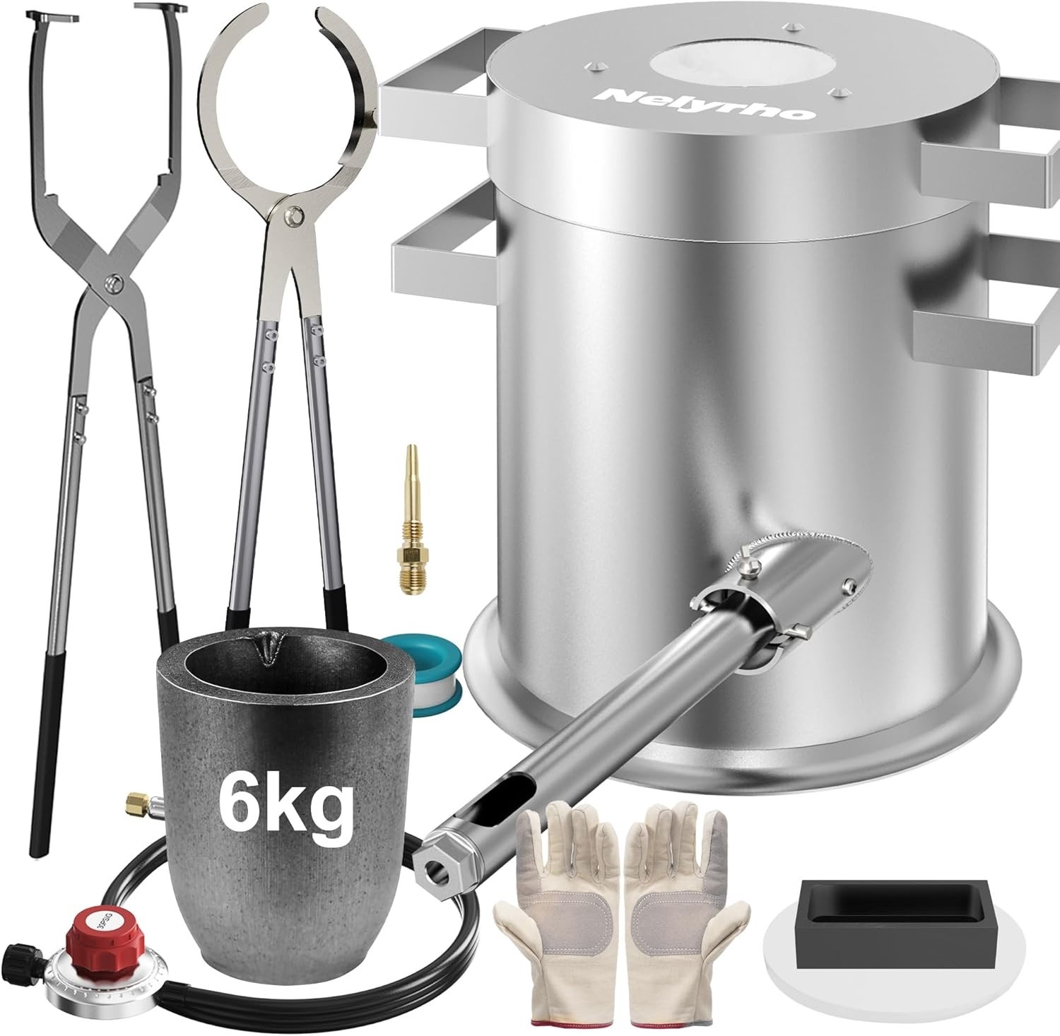 6KG Propane Melting Furnace Kit – Metal Casting Machine for Gold, Silver, Cop…