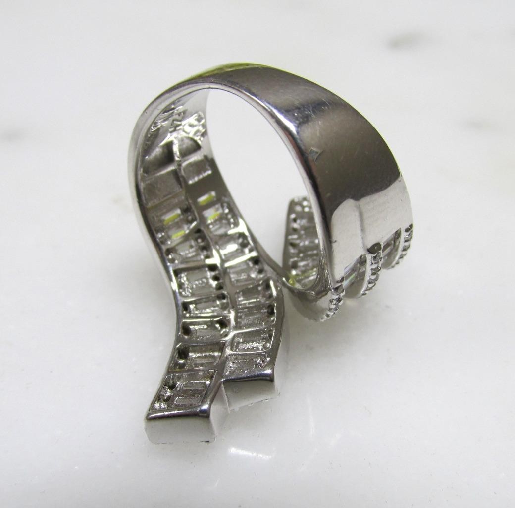Beautiful Fuzion Creations Sterling Clear Stones Cocktail Ring ~ 10g ~ 14-A811