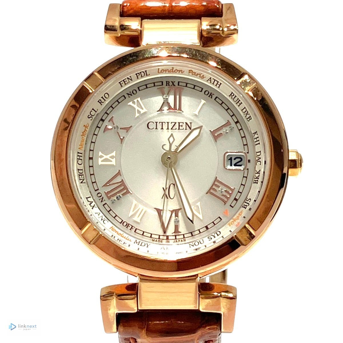 CITIZEN xC Eco-Drive Radio-Controlled Ladies Titanium Leather H240-T021671