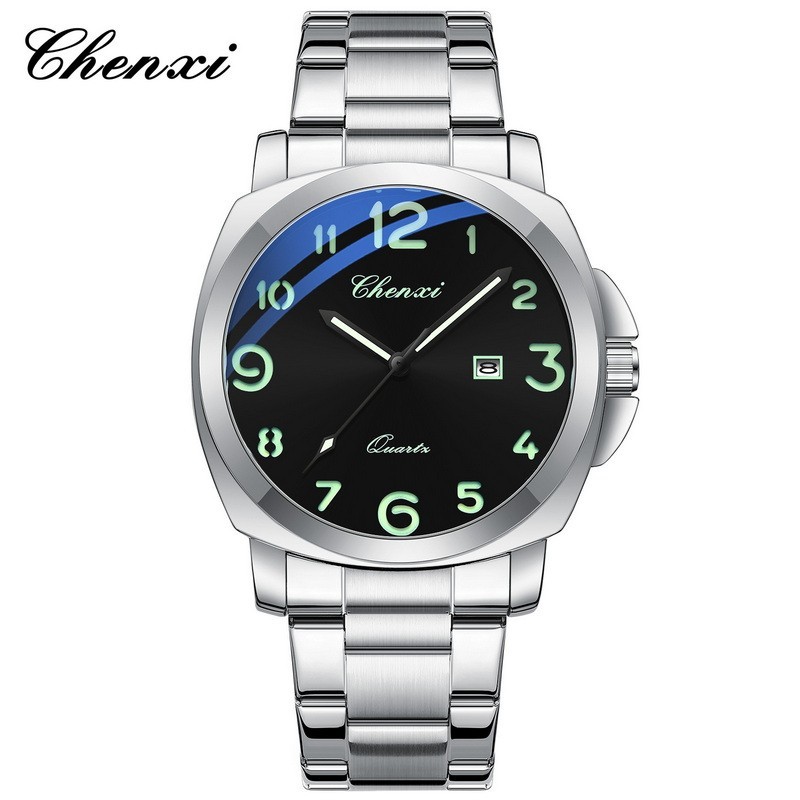 CHENXI Men’s Stainless Steel Luminous Casual Business Calendar Quartz Watch Gift