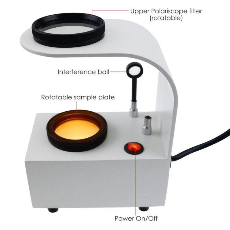 Polariscope 2 Glass Filter LED Light Source Gemstone Instrument 110V or 220V