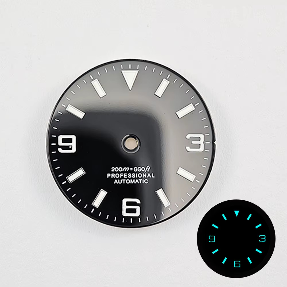 NH35 29Mm No Logo Watch Dial Fit NH35A NH36 NH38 Movement Blue Green Luminous Ro