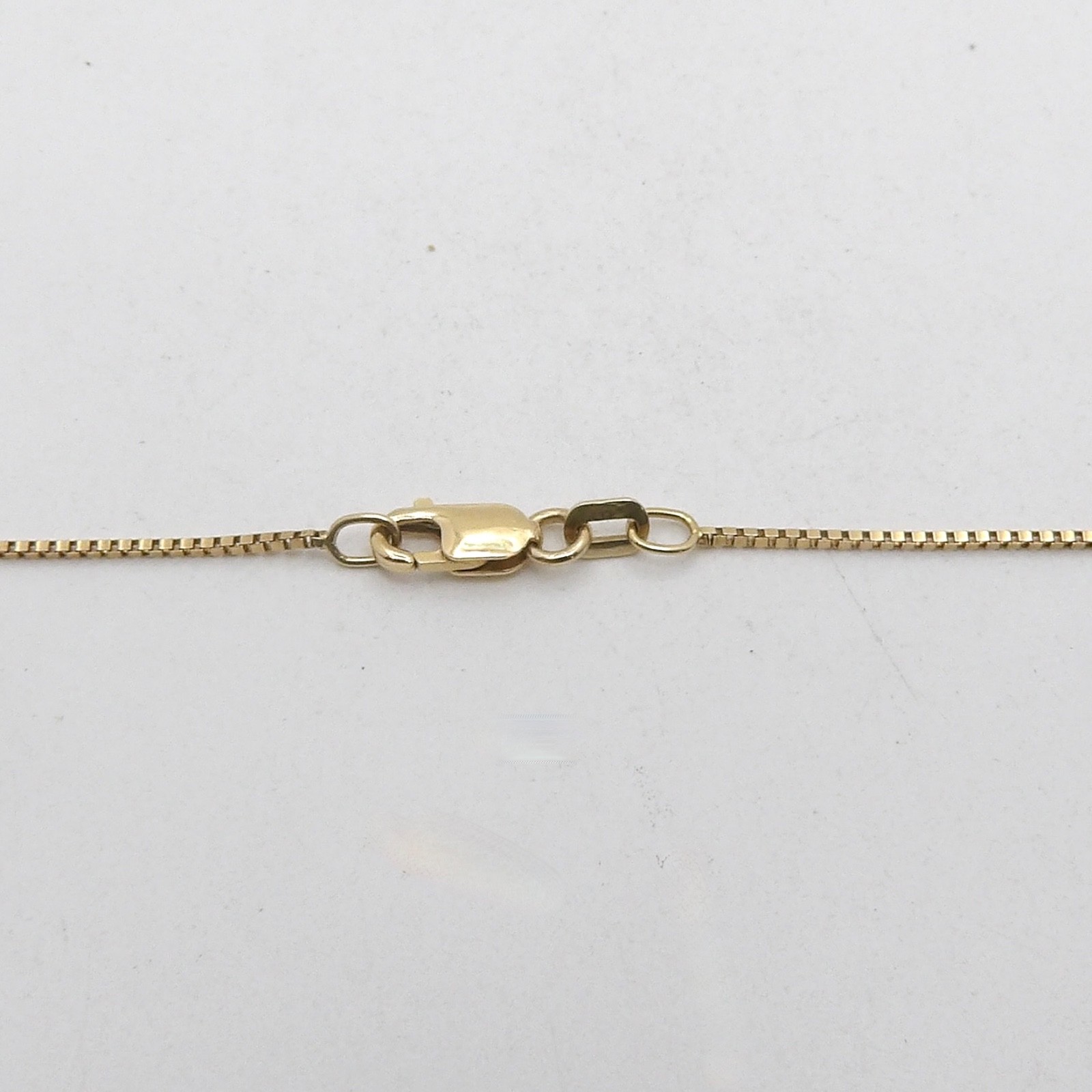 Solid 14k Gold Box Venetian Link Pendant Chain Necklace Italy 20in 1mm