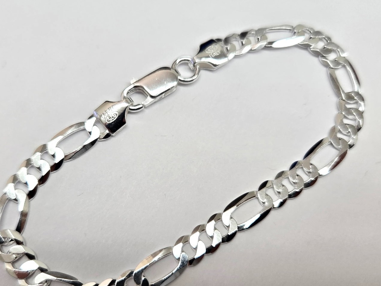 925 Sterling Silver Thin Flat Figaro Link Chain Necklace Bracelet 6mm 7″ to 30″