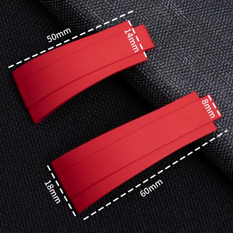 18mm FKM Rubber Strap Watch Band Fits Rolex Yacht Master 37mm 268655