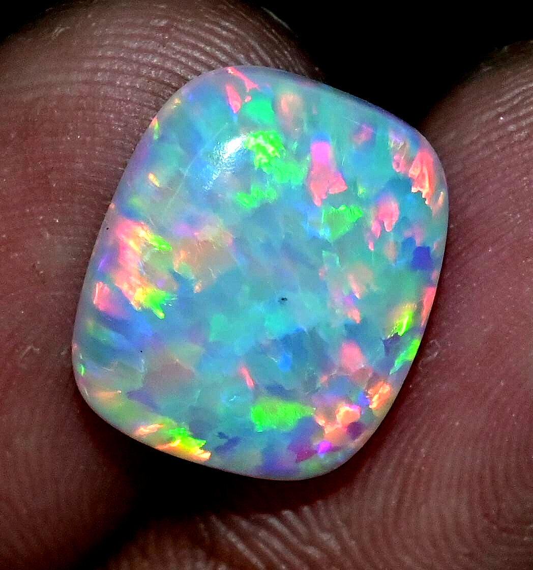 6.80 Ct Natural Ethiopian Fire Opal Certified Play of Color Untreated Gemstone
