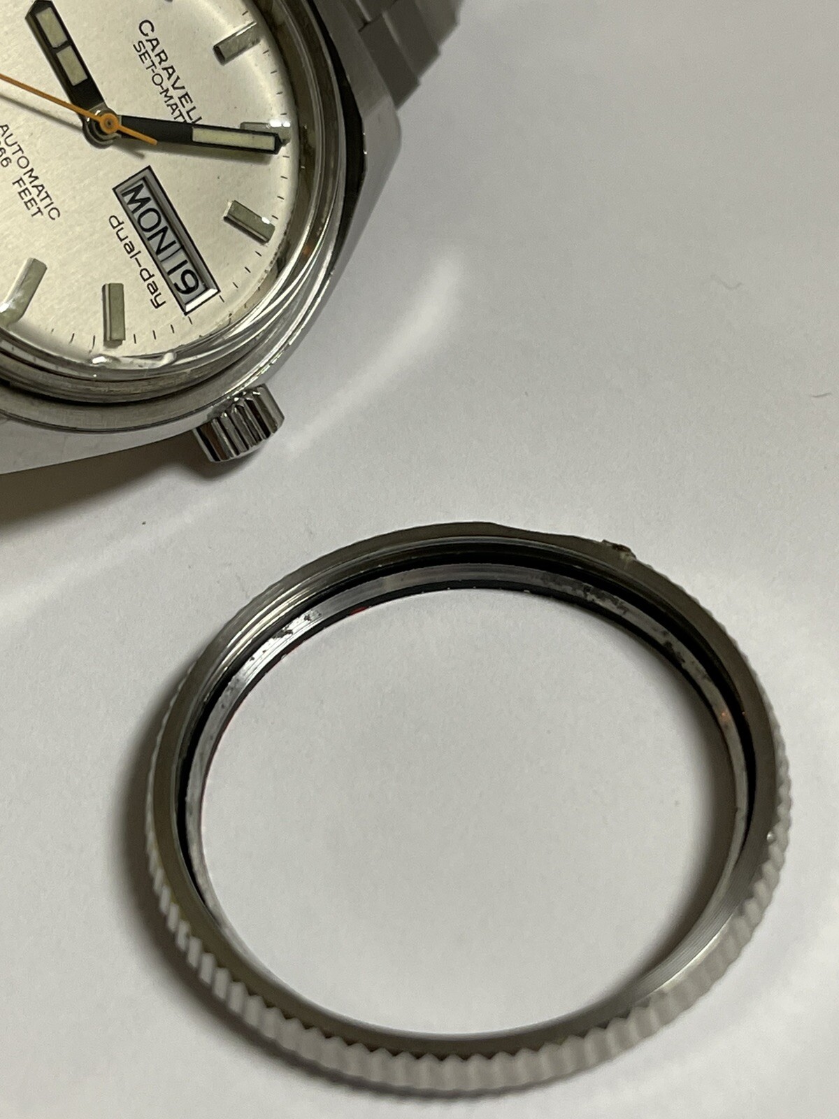 Caravelle Vintage Set O Matic 666 Feet Diver Pepsi Bezel Devil Diver 1979