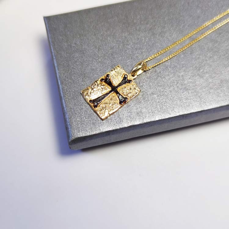 Cross Pendant Handmade 925 Silver Gothic Jewelry Birthday Gift