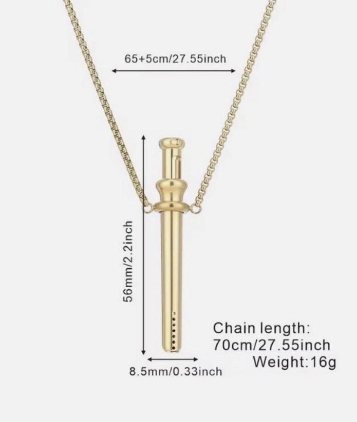 Rose Gold Incognito Compact Bump Straw Pendant Necklace Snuff Tool Snogo Clone