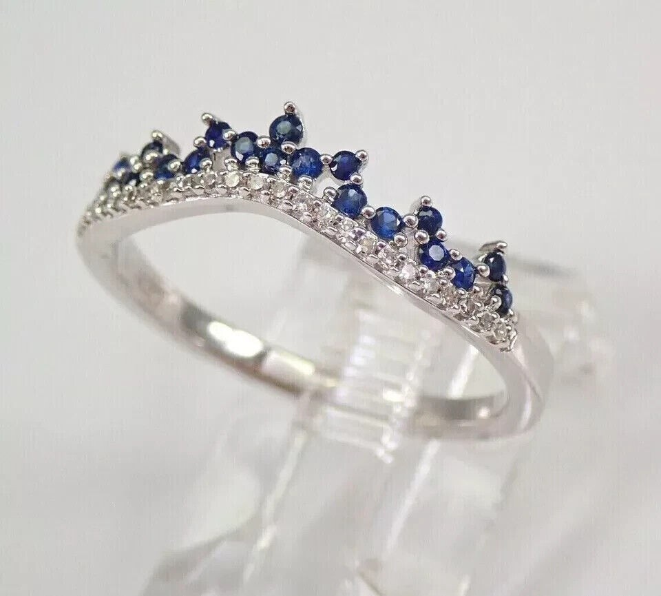 2Ct Round Cut Simulated Sapphire Pretty Engagement Ring In 14K White Gold Plated
