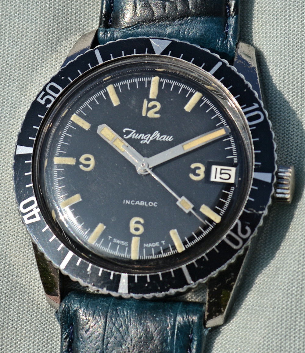 Orologio Jungfrau DIVER SUB 600 feet anni ’70 con ghiera girevole revisionato