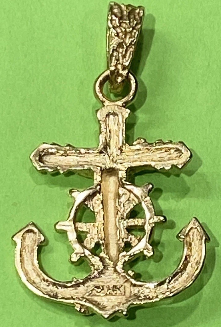 14k Gold Seamans Fisherman’s Anchor Cross by Michael Anthony 3.2 GRAMS
