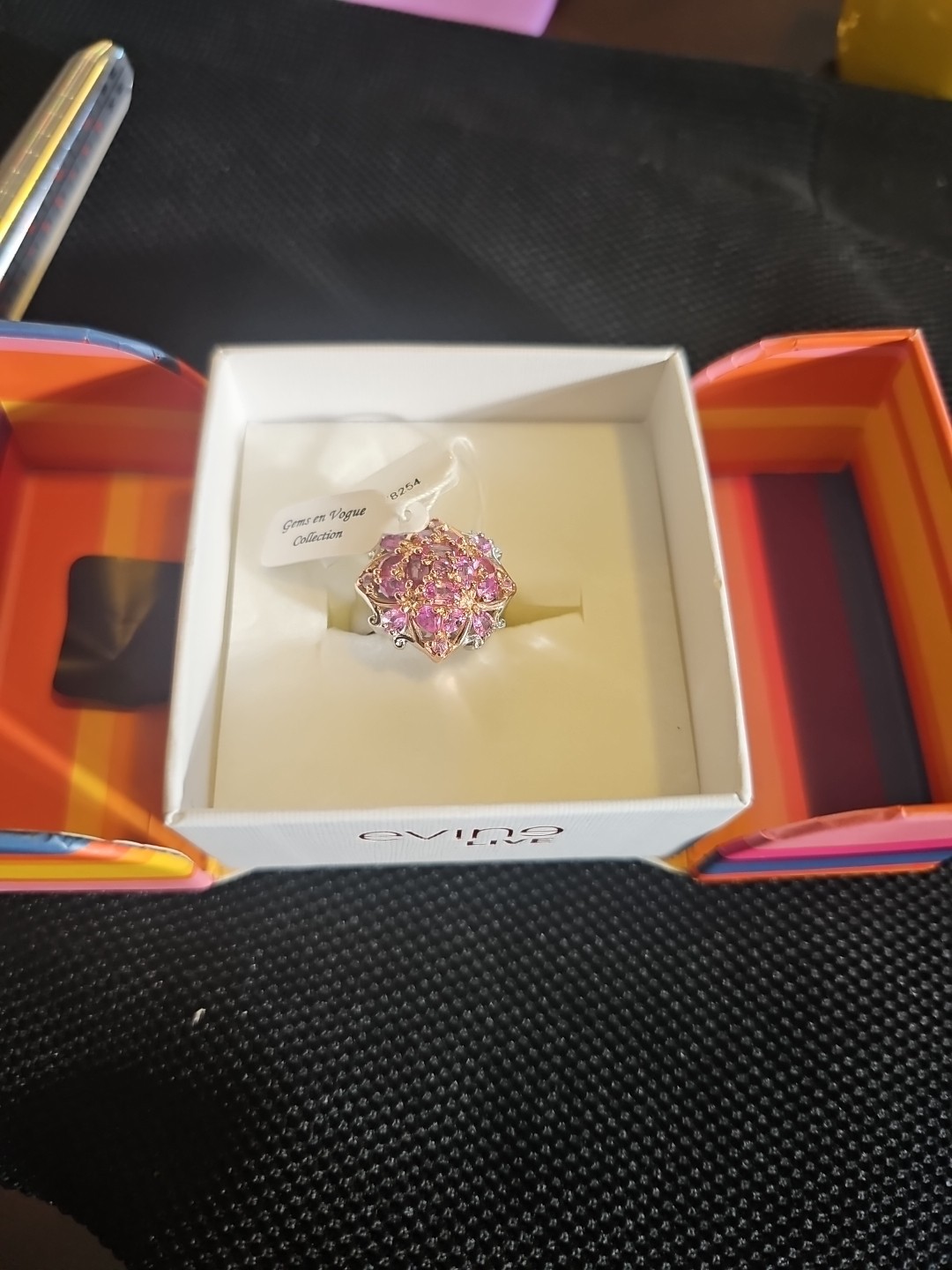 Gems En Vogue 5.12 Ctw Palladium Silver Multi Stone Pink Sapphire Ring Size 8