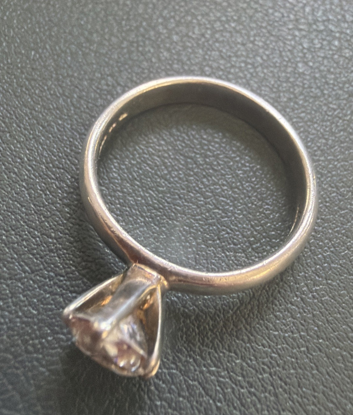 Diamonique DQ 925 Sterling Silver Pear/teardrop Brilliant Solitaire CZ Ring Sz 7