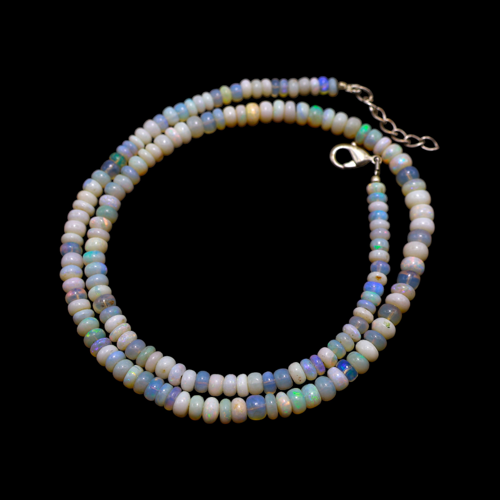Rondelle Smooth Multi Color Fire Opal Beaded Not Applicable New Necklace Jewelry