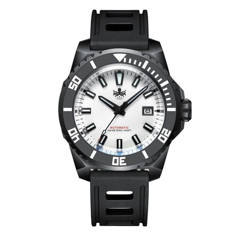 Phoibos LEVIATHAN 500M Steel Automatic Black Date Ceramic Diver Men’s Watch