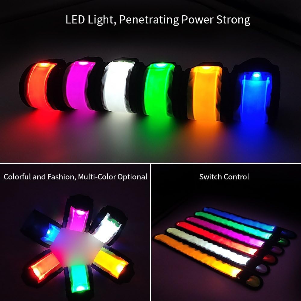 Versatile Night Visibility Wrist Bands – 6 Pack LED Slap Bracelets for All Ages