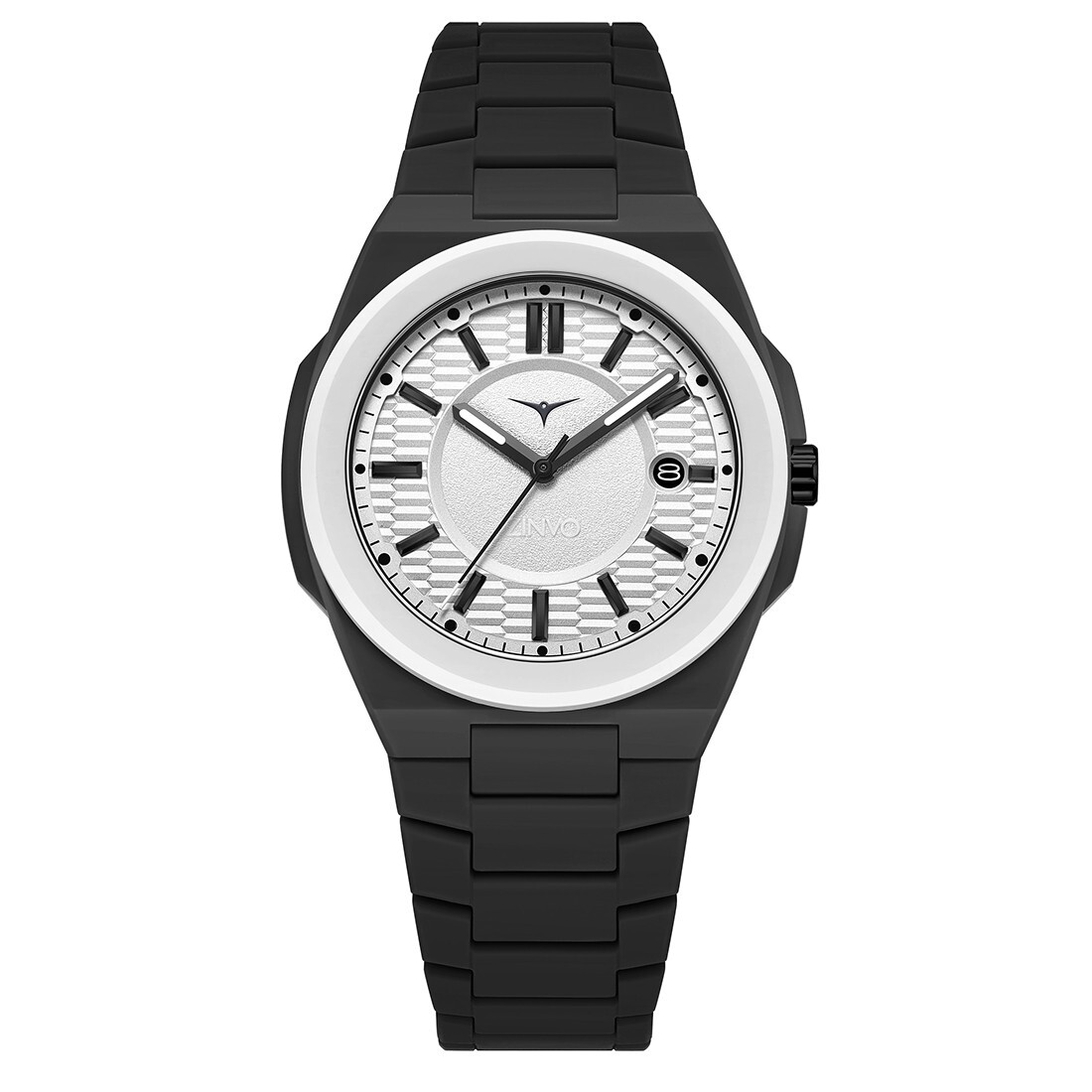 Zinvo Rival Aero Starl Quartz Black White Plastic Date Mineral Men’s Watch