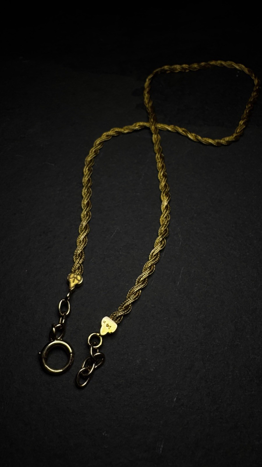 14k Solid Yellow Gold Braided Foxtail Wheat Necklace Pendant Chain 16” 4mm