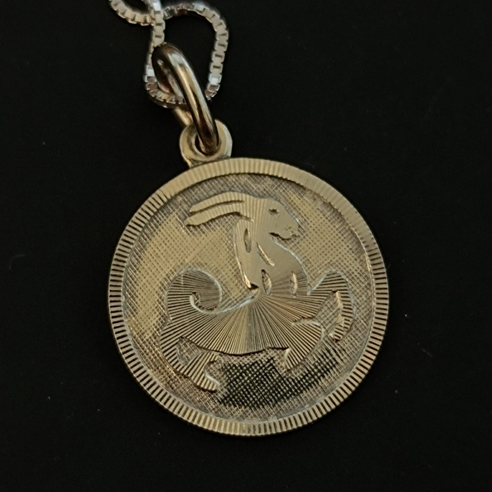 Capricorn Zodiac Vintage Necklace Sterling Silver Astrology Pendant Me’sn Women