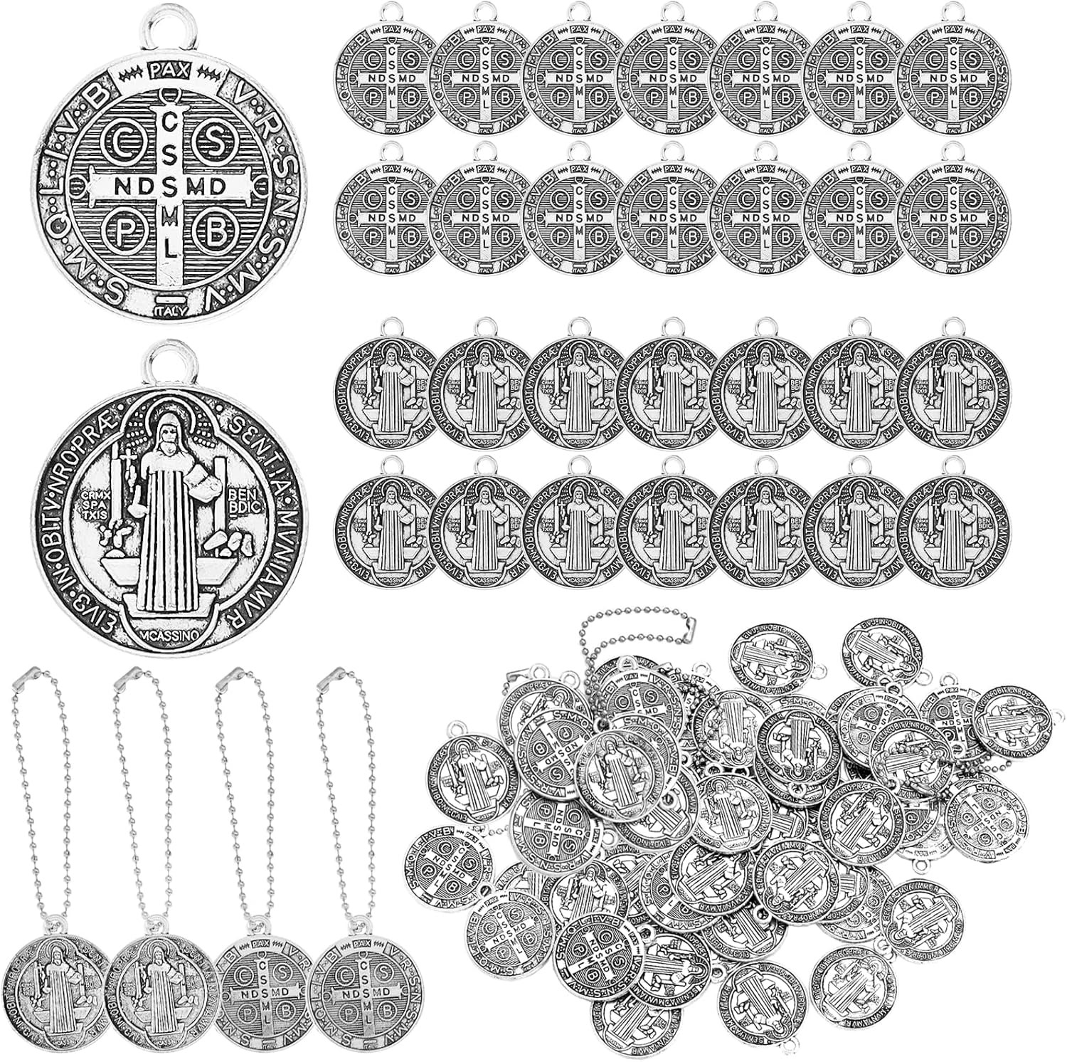 120 Pieces St Benedict Medals Accessory Set, 60Pcs 0.9 x 0.79in Cross…