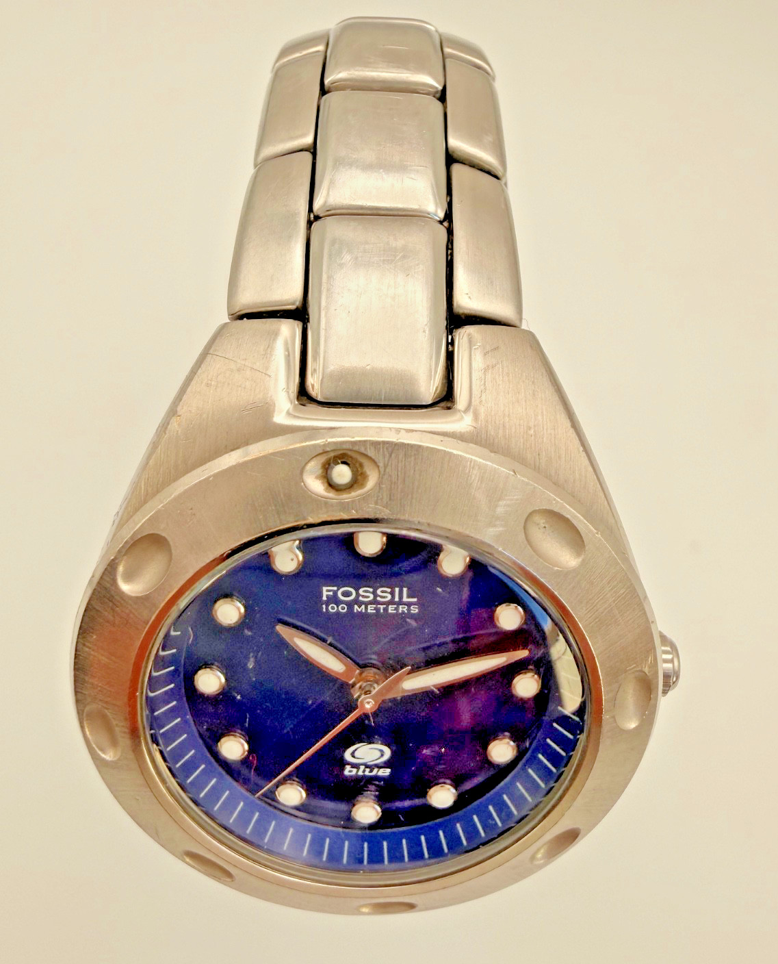 Fossil Sunburst Blue AM-3320 Women Stainless Steel Blue Sunburst Dial 100M Watch