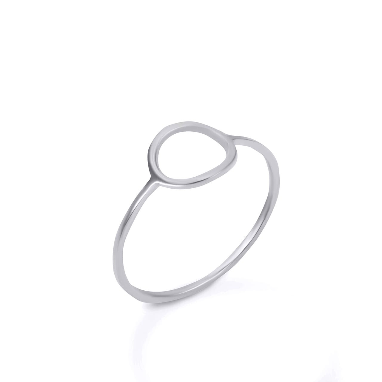 Silver Circle Outline Shaped Ring