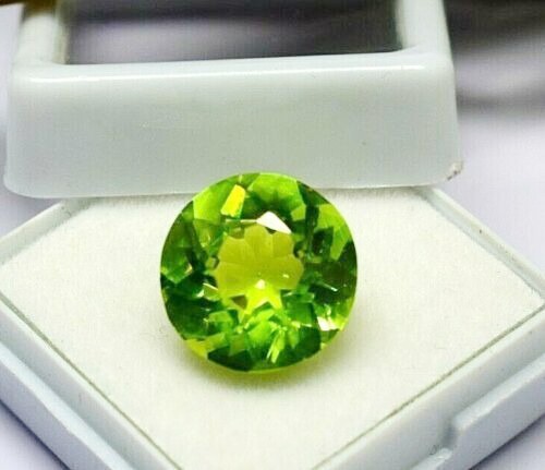AAA Natural Green Peridot Certified Loose Gemstone Round Cut 10 + CT Gemstone