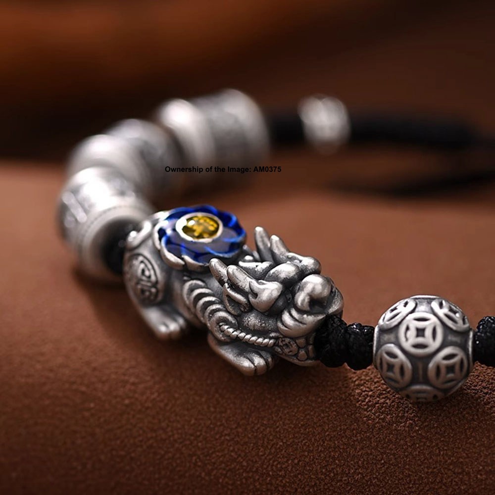 Pure S999 Fine Silver Women Men Bracelet Rich Pixiu Bracelet Adjustable 16-17cm