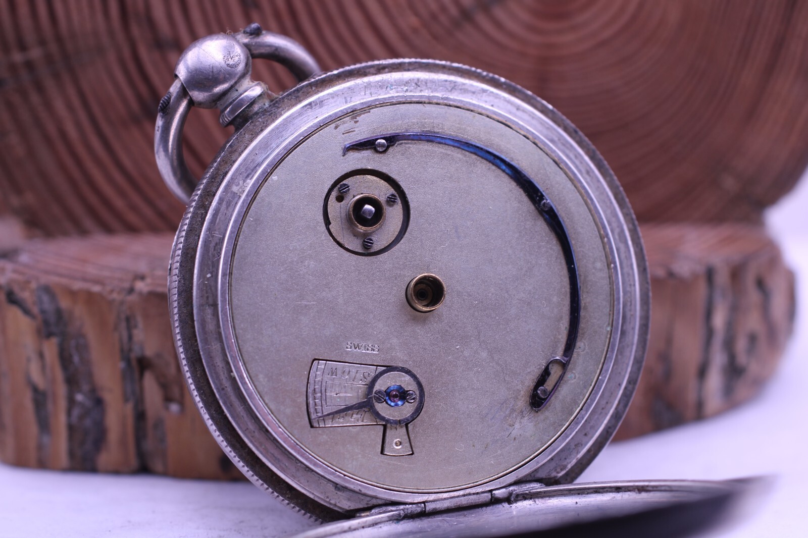 C.E. HALLETT HASTINGS MEN’S KEYWIND SILVER SWISS POCKET WATCH 48.5mm ⌀ (KA)