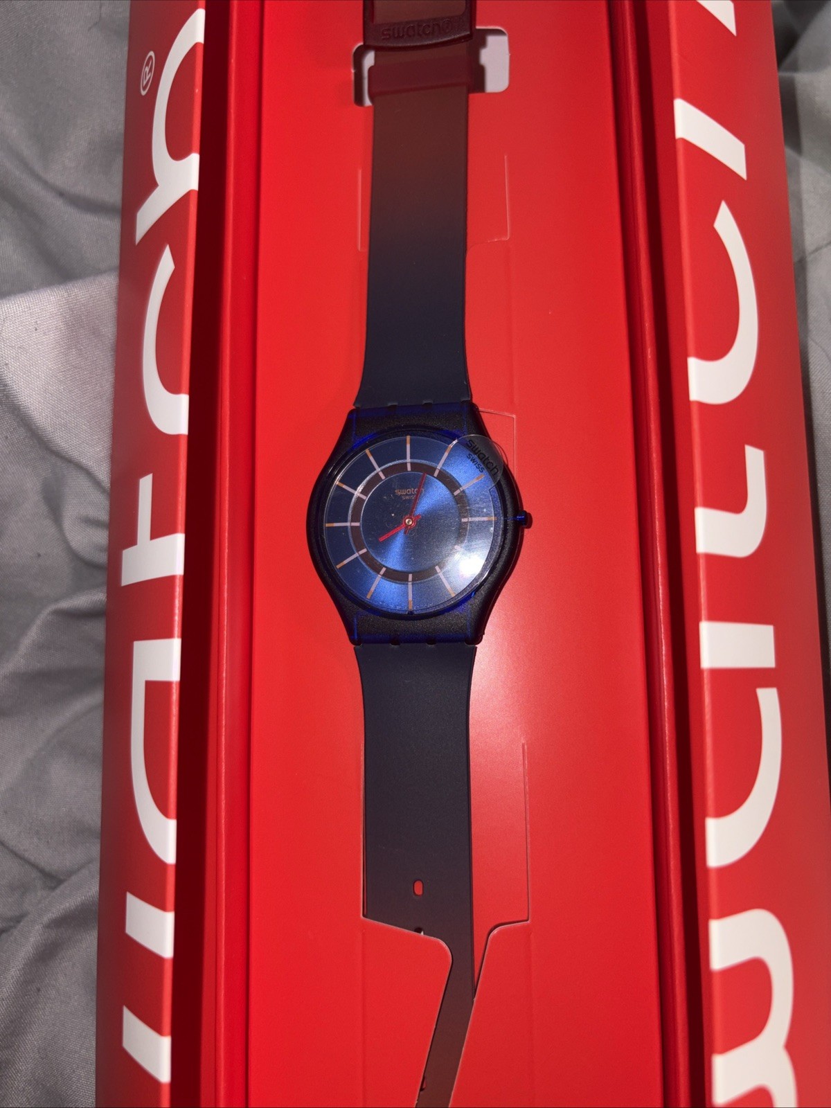 [Swatch] VERY JAZZY BERRY SS08N117 SKIN 34mm Quartz Wristwatch Dark Blue NEW