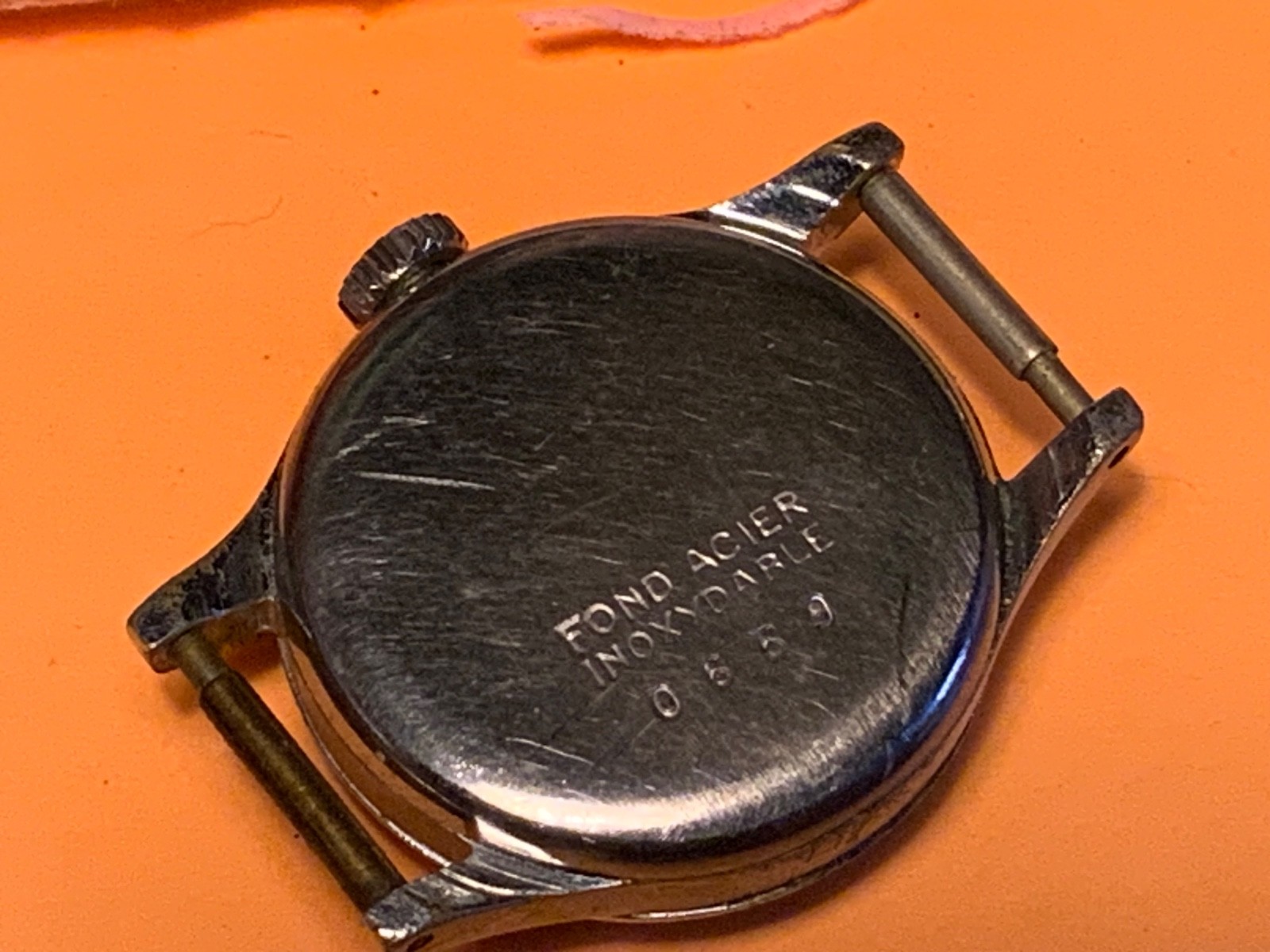 sully watch swiss made fond acier inoxydable 0669 ANCRE 15 RUBIS & baby handRARE